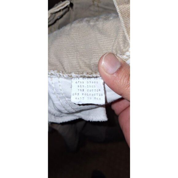Vintage 1988 Levi's 517 Corduroy Pants Mens 34x32 Beige White Tab USA Made - Picture 4 of 4